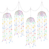 Jingle Jollys Christmas Lights Solar Jellyfish 4Pcs Garden Decorative Multi-Color - Low Angle