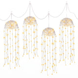 Jingle Jollys Christmas Lights Solar Jellyfish 4Pcs Garden Decorative Warm White - Low Angle