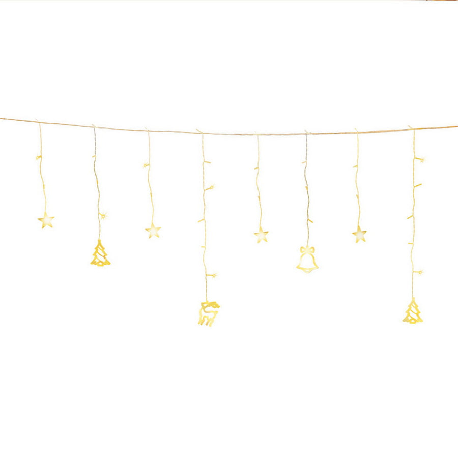 Jingle Jollys 138 LED warm white Christmas icicle lights, 3M