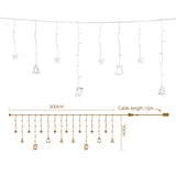 Jingle Jollys 3M Warm White 138 LED Christmas Icicle Lights for Festive Decor - Front View