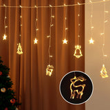 Jingle Jollys 3M Warm White 138 LED Christmas Icicle Lights for Festive Decor - Close-Up Angle