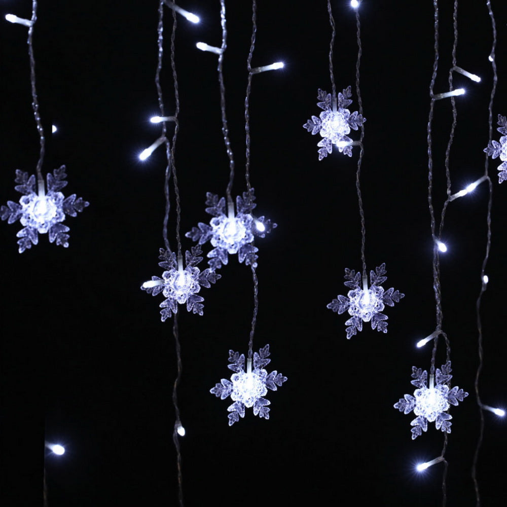 Jingle Jollys 6M Solar LED Icicle Lights - 160 Cold White Bulbs for Enchanting Holiday Decor