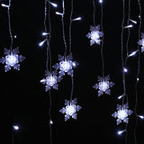 Jingle Jollys 6M Solar LED Icicle Lights - 160 Cold White Bulbs for Enchanting Holiday Decor - Side View