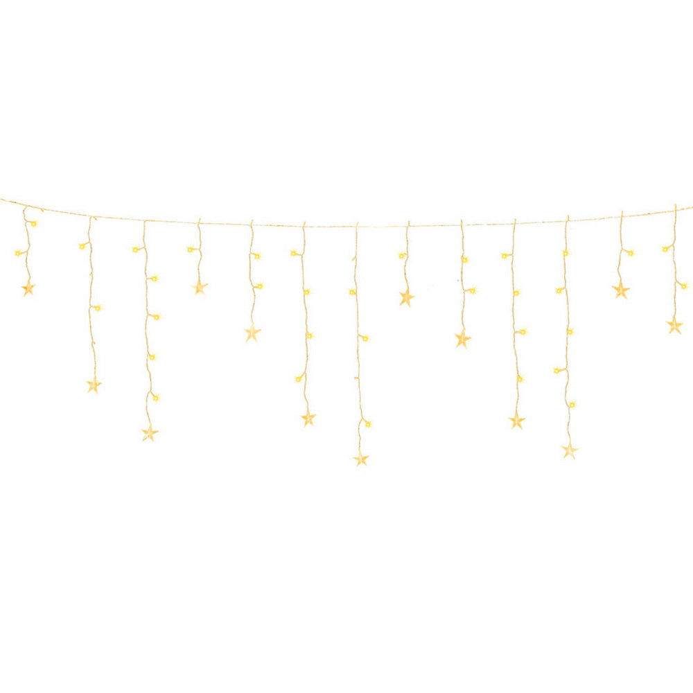 Solar-Powered 160 LED Warm White 6M Christmas Icicle Lights for Festive Decor