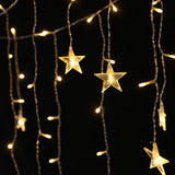 Solar-Powered 160 LED Warm White 6M Christmas Icicle Lights for Festive Decor - Side View