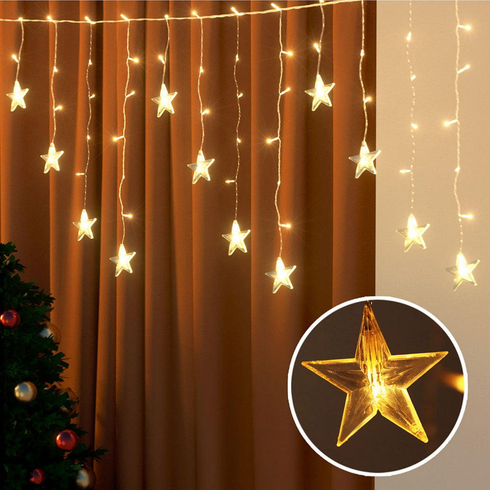 Solar-Powered 160 LED Warm White 6M Christmas Icicle Lights for Festive Decor