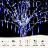 7M Jingle Jollys Icicle LED Christmas Lights with 288 Bulbs - Meteor Shower Effect
