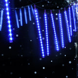 7M Jingle Jollys Icicle LED Christmas Lights with 288 Bulbs - Meteor Shower Effect - Close-Up Angle