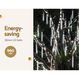 12M Christmas Lights Icicle Light 960 LED Falling Metor Jingle Jollys - Top-Down View