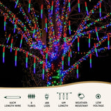 Jingle Jollys 7M Christmas Lights Shower Light 288 LED Icicle Falling Metor - Top-Down View