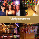 Jingle Jollys 7M Christmas Lights Shower Light 288 LED Icicle Falling Metor - 45-Degree Angle