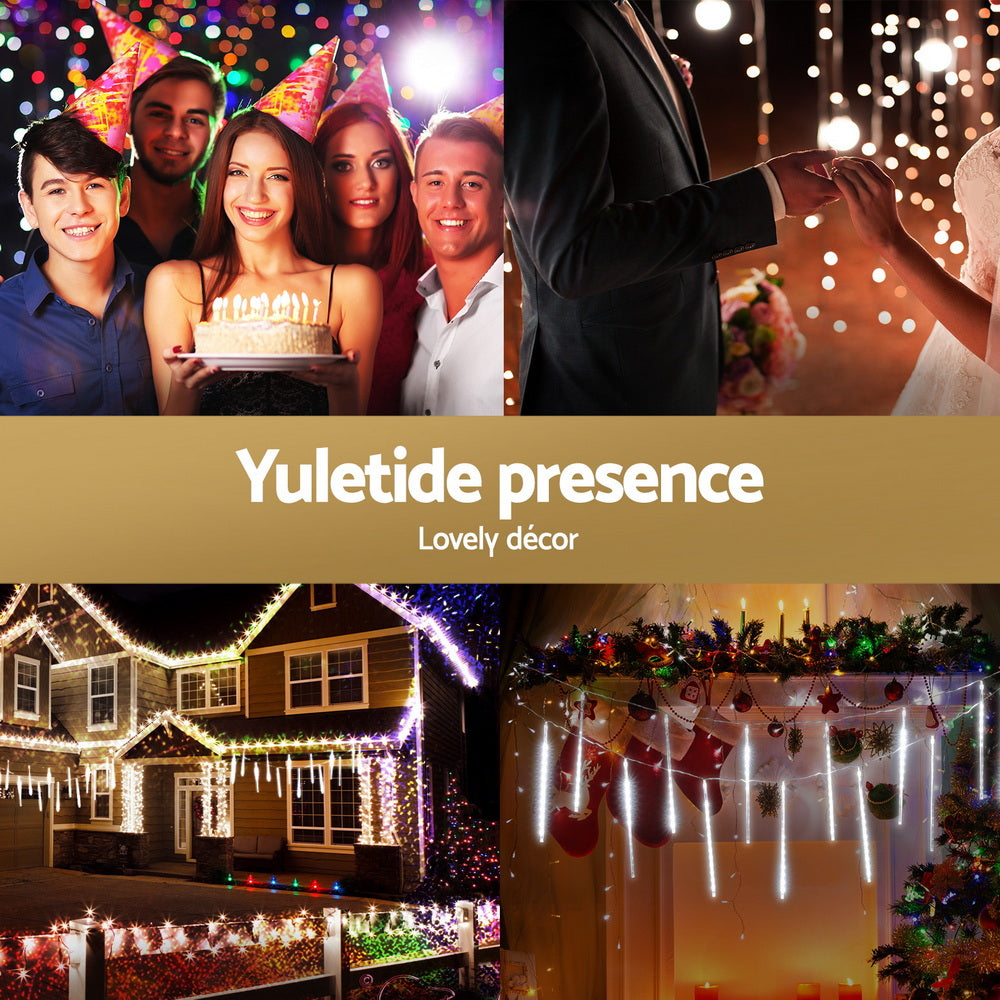 Jingle Jollys 7M Christmas Lights Shower Light 288 LED Icicle Falling Metor