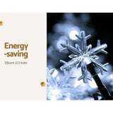 Jingle Jollys Christmas Lights 100 LED 10M String Light Snow Decorations - Top-Down View