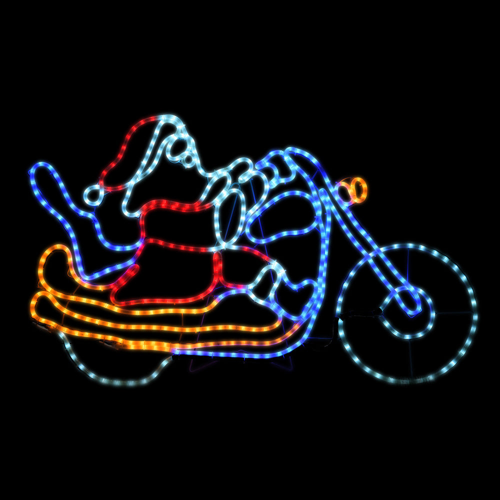 Tinseltown Christmas Lights Santa Motorbike LED Rope Lights Motifs