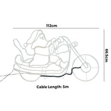 Tinseltown Christmas Lights Santa Motorbike LED Rope Lights Motifs - Side View