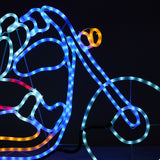 Tinseltown Christmas Lights Santa Motorbike LED Rope Lights Motifs - 45-Degree Angle
