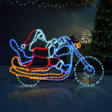 Tinseltown Christmas Lights Santa Motorbike LED Rope Lights Motifs - Top-Down View