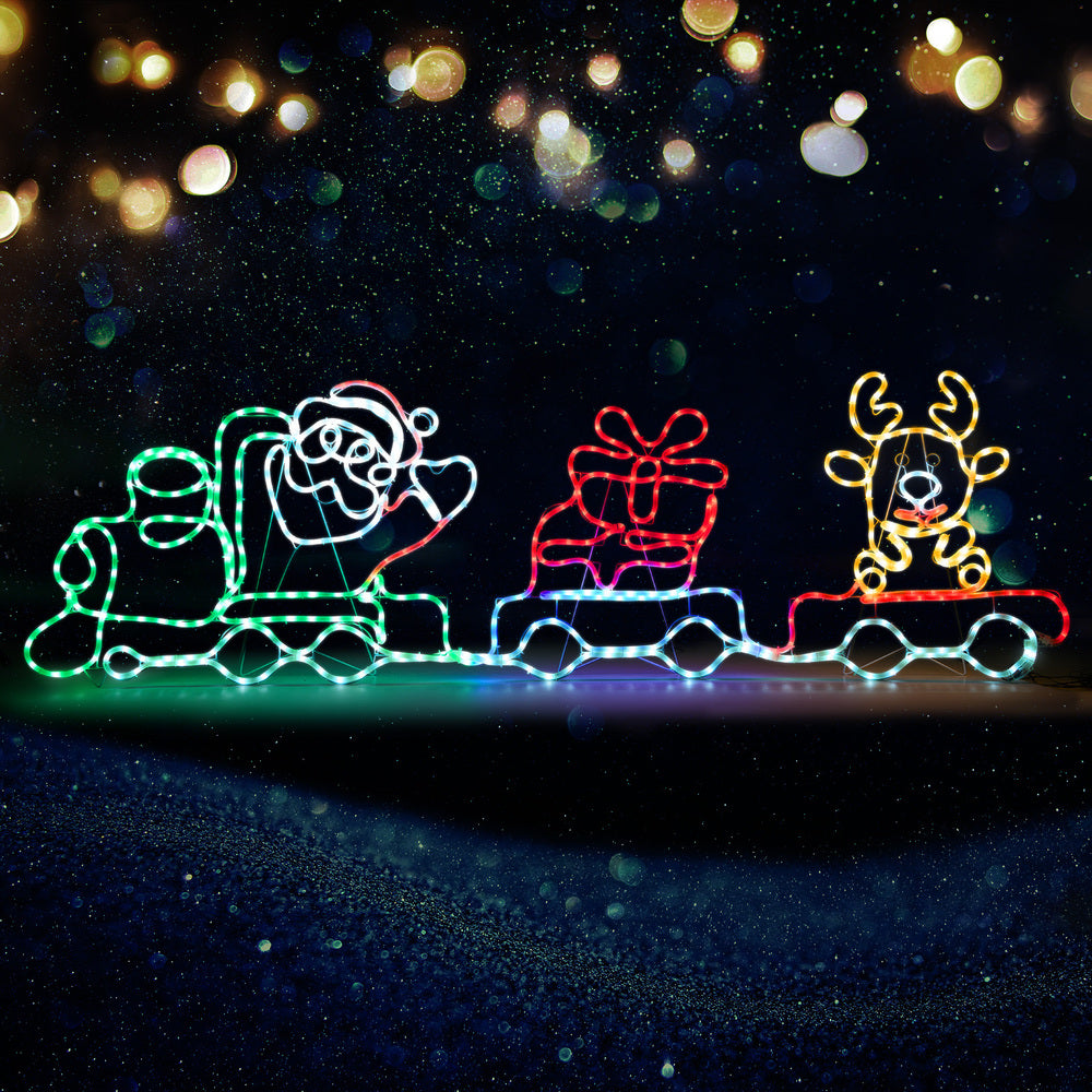 Tinseltown Christmas Light LED Motif Lights Santa Train 196cm