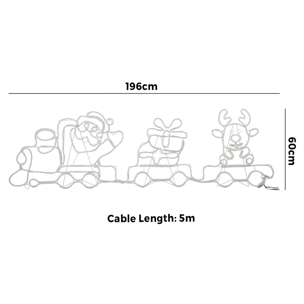 Tinseltown Christmas Light LED Motif Lights Santa Train 196cm
