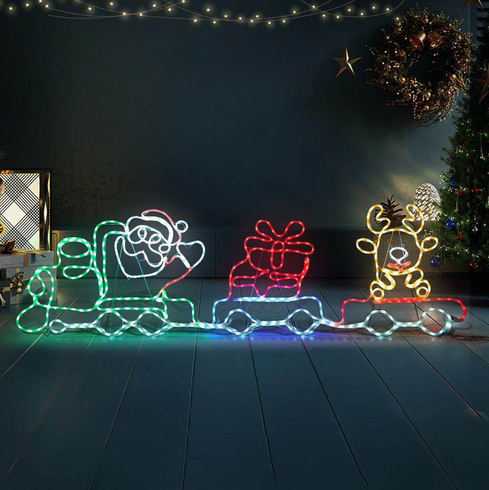 Tinseltown Christmas Light LED Motif Lights Santa Train 196cm