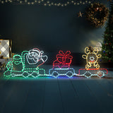 Tinseltown Christmas Light LED Motif Lights Santa Train 196cm - Side View