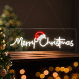Tinseltown Merry Christmas Sign Light LED Motif Rope Lights 76cm - Close-Up Angle