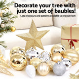 Jingle Jollys 125-Piece Holiday Ornament Collection for a Magical Christmas Tree - Top-Down View