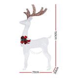 1.5M Christmas Lights Reindeer 100 LED Decorations Jingle Jollys - Front View