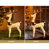 1.5M Christmas Lights Reindeer 100 LED Decorations Jingle Jollys - Top-Down View