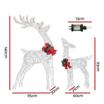 2 PCS Christmas Lights 170 LED Fairy Light Reindeer Decorations Jingle Jollys, LED Lights