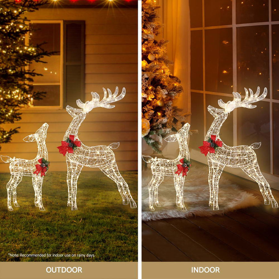 2 PCS Christmas Lights 170 LED Fairy Light Reindeer Decorations Jingle Jollys, image 5