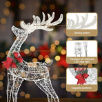 2 PCS Christmas Lights 170 LED Fairy Light Reindeer Decorations Jingle Jollys, image 6