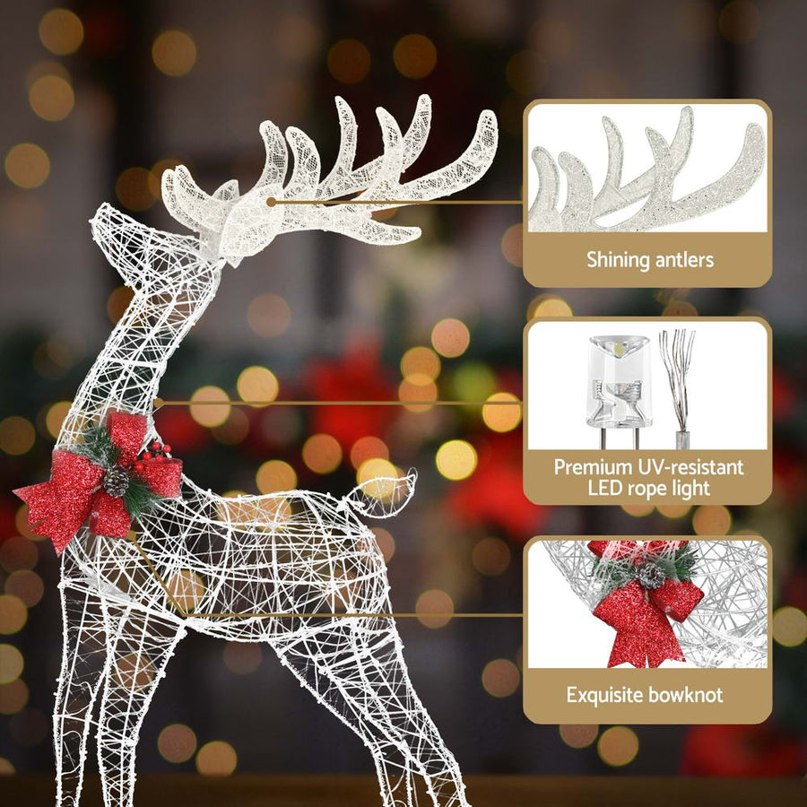 2 PCS Christmas Lights 170 LED Fairy Light Reindeer Decorations Jingle Jollys, image 6
