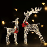 170 LED Jingle Jollys Reindeer Fairy Lights - 2 Pack Christmas Decor - Low Angle