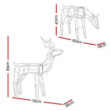 2 PCS Christmas Lights Reindeers 200 LED Decorations Jingle Jollys - Front View