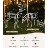 2 PCS Christmas Lights Reindeers 200 LED Decorations Jingle Jollys - Side View