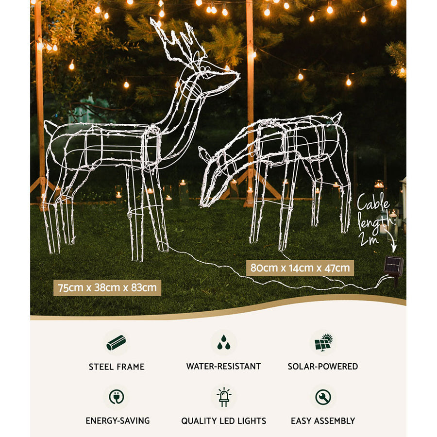 2 PCS Christmas Lights Reindeers 200 LED Decorations Jingle Jollys, image 3