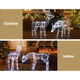 2 PCS Christmas Lights Reindeers 200 LED Decorations Jingle Jollys - Top-Down View