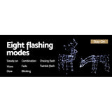 2 PCS Christmas Lights Reindeers 200 LED Decorations Jingle Jollys - Rear View