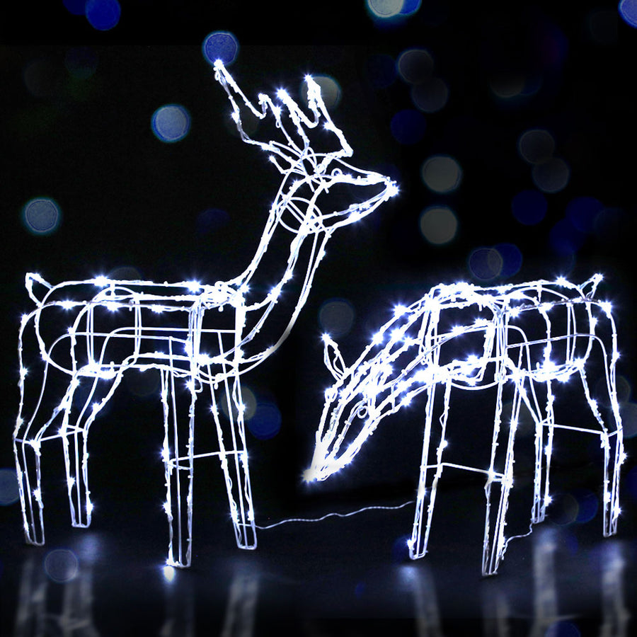 2 PCS Christmas Lights Reindeers 200 LED Decorations Jingle Jollys, image 8