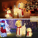 Jingle Jollys Christmas Lights 60 LED Fairy Light 2pcs Dog Decorations Set - Rear View