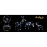 3 PCS Christmas Lights Reindeers 250 LED Decorations Jingle Jollys - Rear View