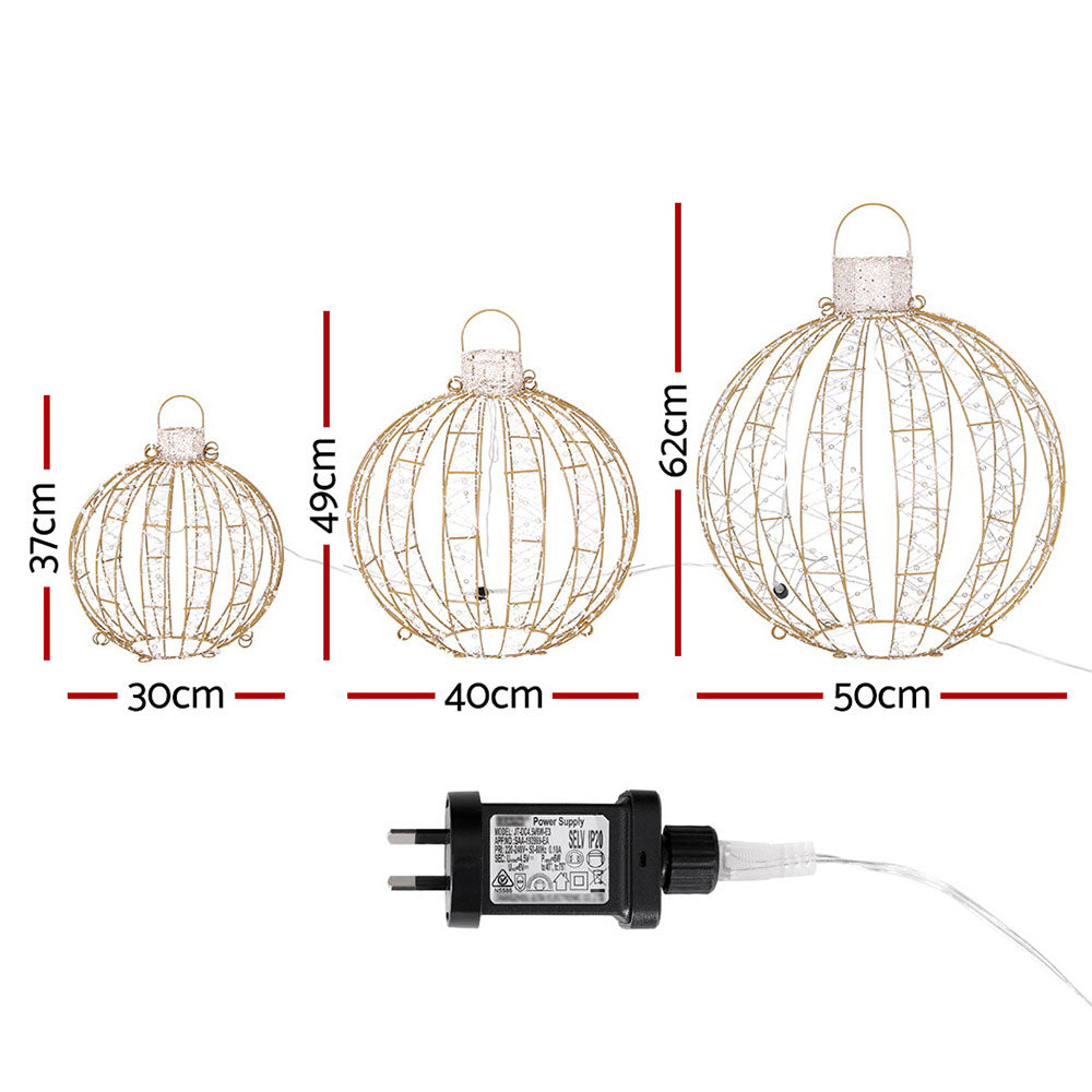 3-Piece 360 LED Jingle Jollys Christmas Fairy Light Ball Set