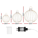 Jingle Jollys Christmas Lights 320 LED Fairy Light 3pcs Ball Decorations Set - Front View