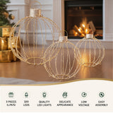 Jingle Jollys Christmas Lights 320 LED Fairy Light 3pcs Ball Decorations Set - Top-Down View