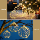 Jingle Jollys Christmas Lights 320 LED Fairy Light 3pcs Ball Decorations Set - 45-Degree Angle
