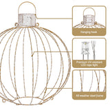 Jingle Jollys Christmas Lights 320 LED Fairy Light 3pcs Ball Decorations Set - Rear View