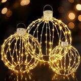 Jingle Jollys Christmas Lights 320 LED Fairy Light 3pcs Ball Decorations Set - Close-Up Angle