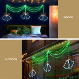 1.8M Christmas Lights 288 LED Bell Motif Light Decorations Jingle Jollys - 45-Degree Angle