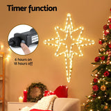Jingle Jollys Christmas Lights 57cm Bethlehem Star 90 LED Xmas Decorations Motif - 45-Degree Angle